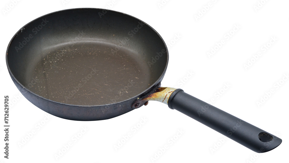 old pan, side view. kitchen utensils on transparent background. element for design old pan, side view. kitchen utensils on transparent background. element for design