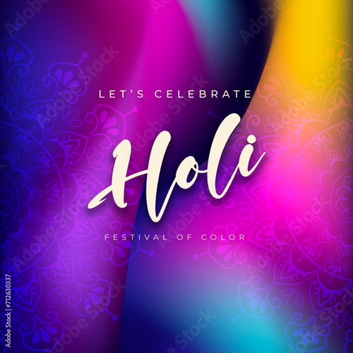 Festive poster for Holi, fe...