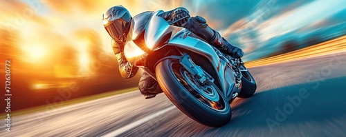 motorcycle sport raceway man and women driving motorbike created by ai photo
