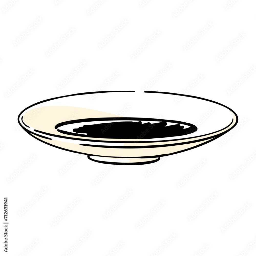 醤油の寿司の手描きイラスト 醤油の寿司の手描きイラスト