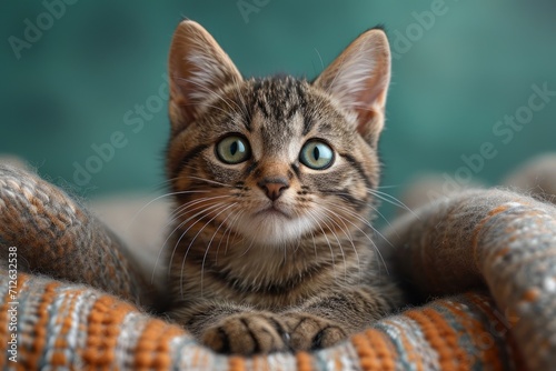 beautiful kittens in a blanket