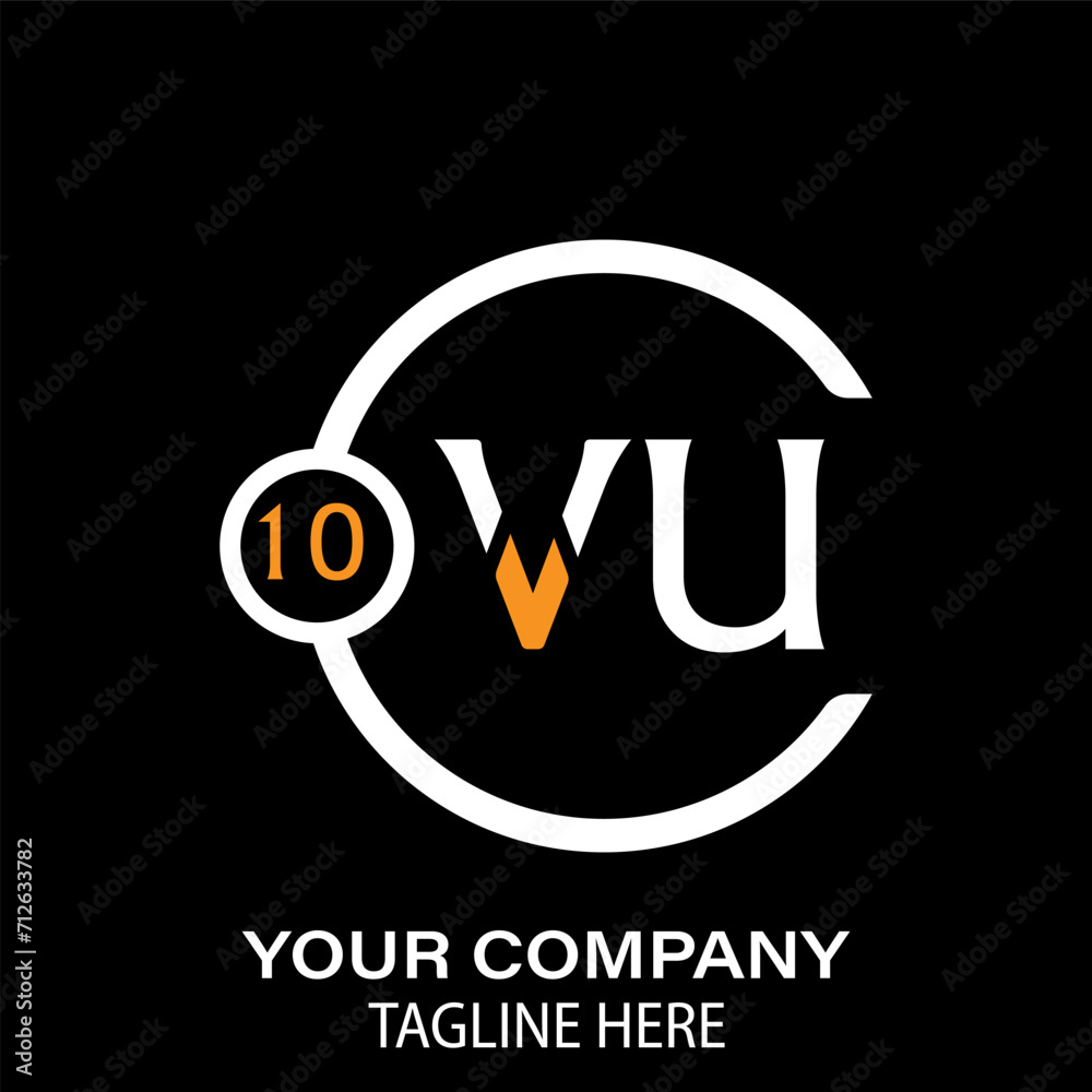 VU Letter Logo Design. VU Company Name. VU Letter Logo Circular Concept. Black Background. VU Letter Logo Design. VU Company Name. VU Letter Logo Circular Concept. Black Background.