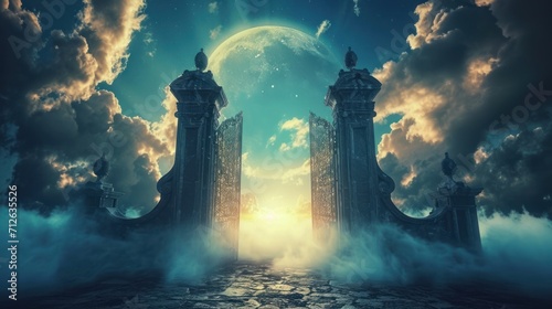 Gate of beautiful heaven after death
