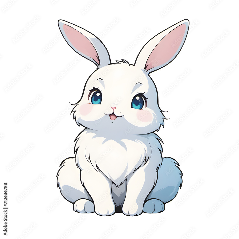 A Cute Little Bunny Illustration with Transparent Background