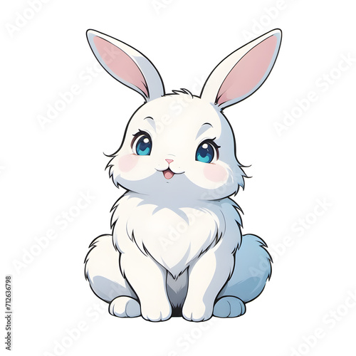 A Cute Little Bunny Illustration with Transparent Background