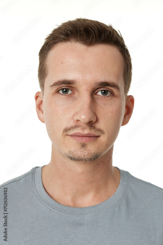 handsome young calm man on white background handsome young calm man on white background
