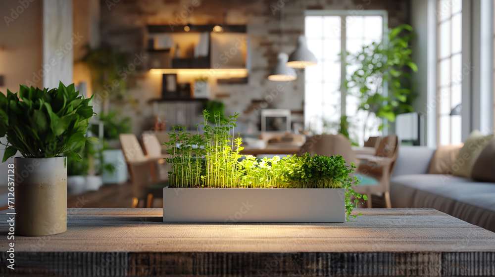 Home Herbal Garden with Artificial Lighting in living room Home Herbal Garden with Artificial Lighting in living room