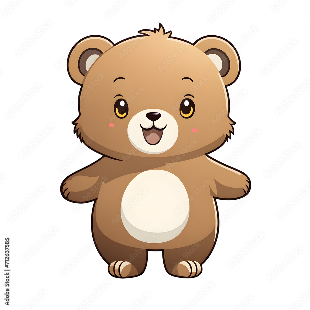 A Cute Bear Illustration with Transparent Background