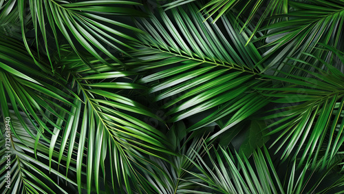 Banner made of intertwined palm leaves, idea for background for Palm Sunday and Easter photo