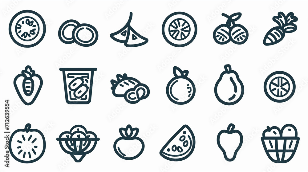 set of icons of vegetables