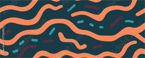 Optical illusion. Repeat design for decor, prints. Seamless wavy pattern. Vector pattern in retro psychedelic style. Vector animal print.