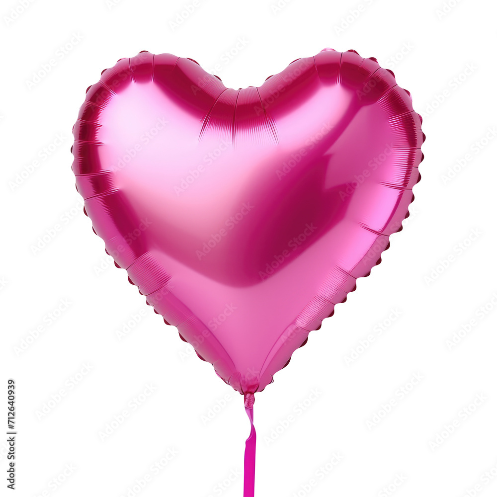 pink heart helium balloon. Birthday balloon flying for party and celebrations. Isolated on white background. Generative AI pink heart helium balloon. Birthday balloon flying for party and celebrations. Isolated on white background. Generative AI