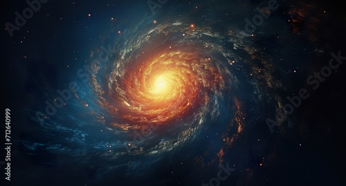 colorful spiral galaxy in open space wallpaper, gorgeous galactic background with stars in outer cosmos, astronomy concept