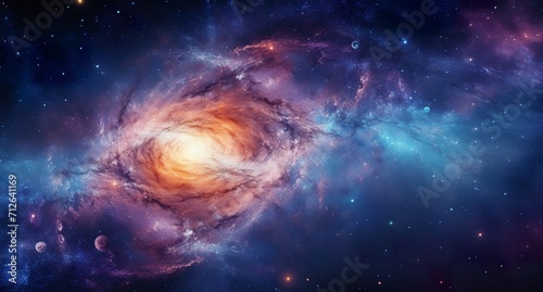 colorful galaxy in open space wallpaper  gorgeous galactic background with stars in outer cosmos  astronomy concept