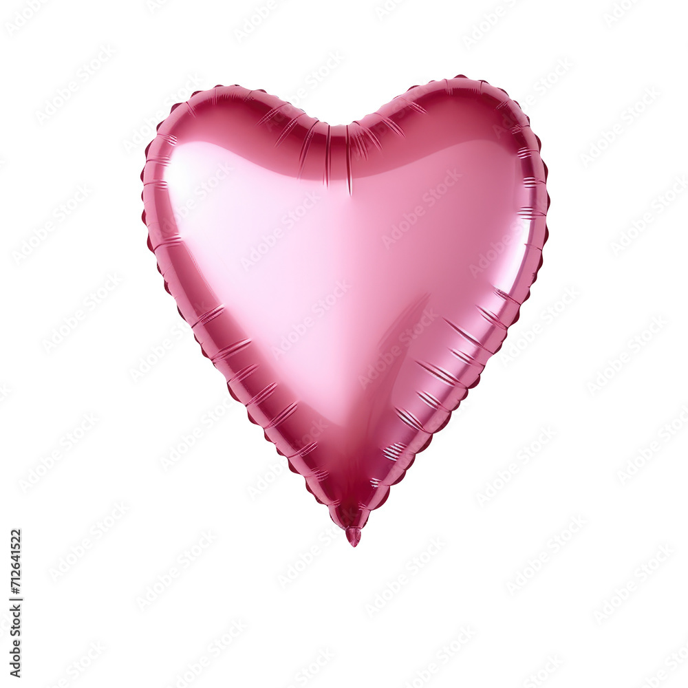 pink heart helium balloon. Birthday balloon flying for party and celebrations. Isolated on white background. Generative AI pink heart helium balloon. Birthday balloon flying for party and celebrations. Isolated on white background. Generative AI