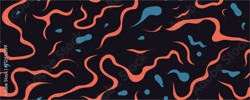 Abstract background with wavy lines pattern. Seamless. Vibrant vintage hippie pattern. Old teak wood grain pattern.