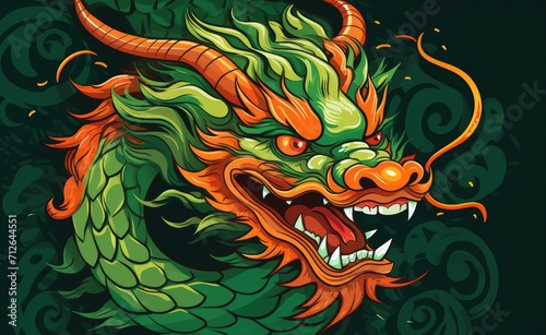 Happy Chinese new year. Chinese new year banner Golden dragon © jambulart