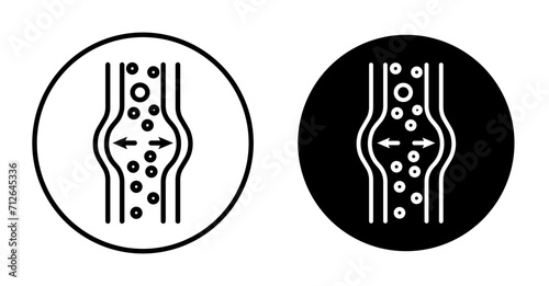 Blood clot pressure icon set. Blood Clot and Cholesterol Pressure Vector Symbol in a Black Filled and Outlined Style. Thrombosis Vein Health and Artery Sclerosis Medical Sign.