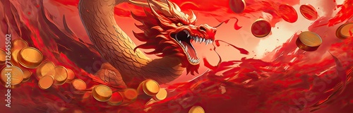 The image for the Chinese New Year background features a golden dragon photo