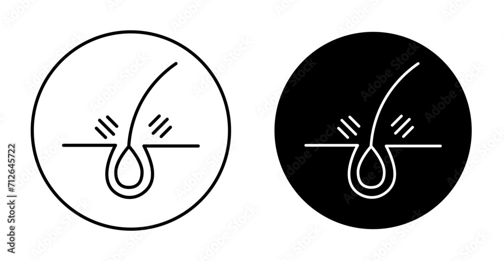 Epilation icon set. Hair Laser Epilation vector symbol in a black