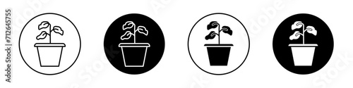 Withered plant icon set. Flower Plant Icon Withered Vector Dead Set vector symbol in a black filled and outlined style. Sick Wilted Pot Death Wilt Sign.