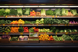 Vegetable shop. Supermarket. Generative AI