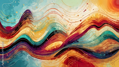  abstract representation of sound waves in a visually captivating and innovative way