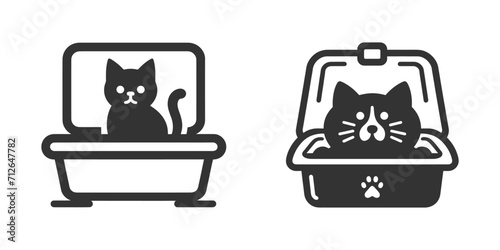 Cat potty icon. Vector illustration
