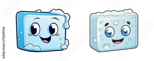 Cute soap bar. Cartoon vector illustration