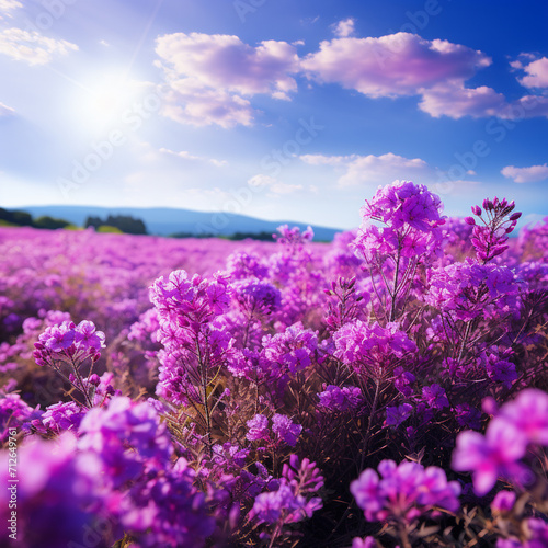 Lavender flowers in the summer, Floral field background, Generate AI