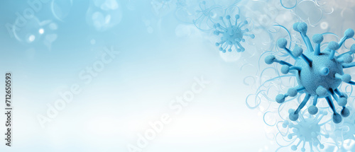 Medical background with macro image of an unknown virus. Health, infection and pan-epidemic concept. Banner
