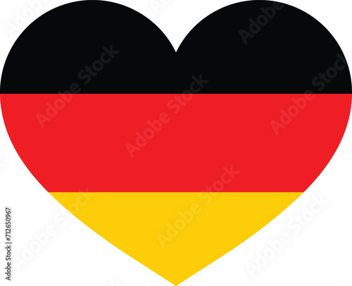German heart icon . Germany flag in heart vector . German flag heart