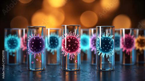 A glass tube where science battles bacteria, and research seeks. Generative AI.
