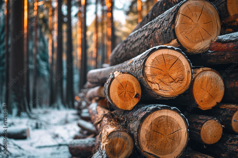 Fresh Cut Wood Logs in the Forest. Fresh Cut Wood Logs in the Forest.