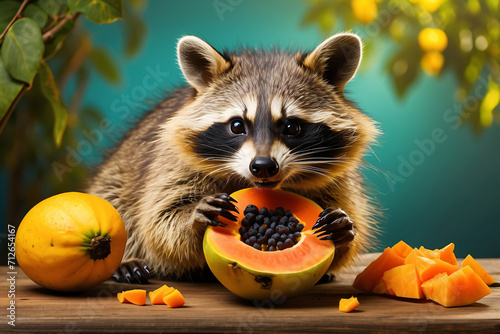 raccoon eat papaya