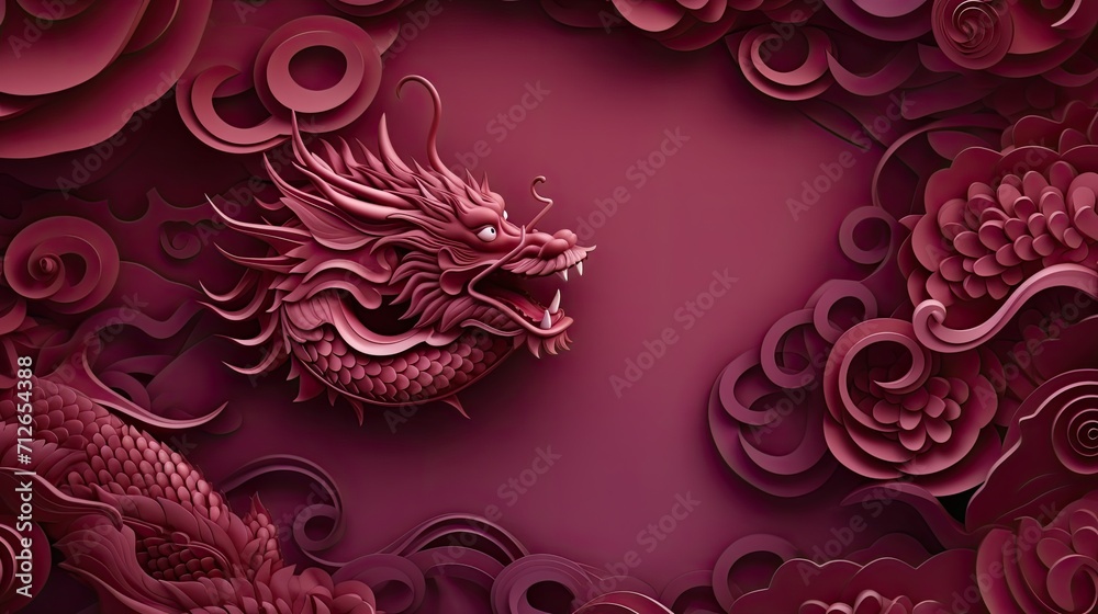 The background of the Chinese New Year display is decorated with a base decorated with Chinese ornaments.