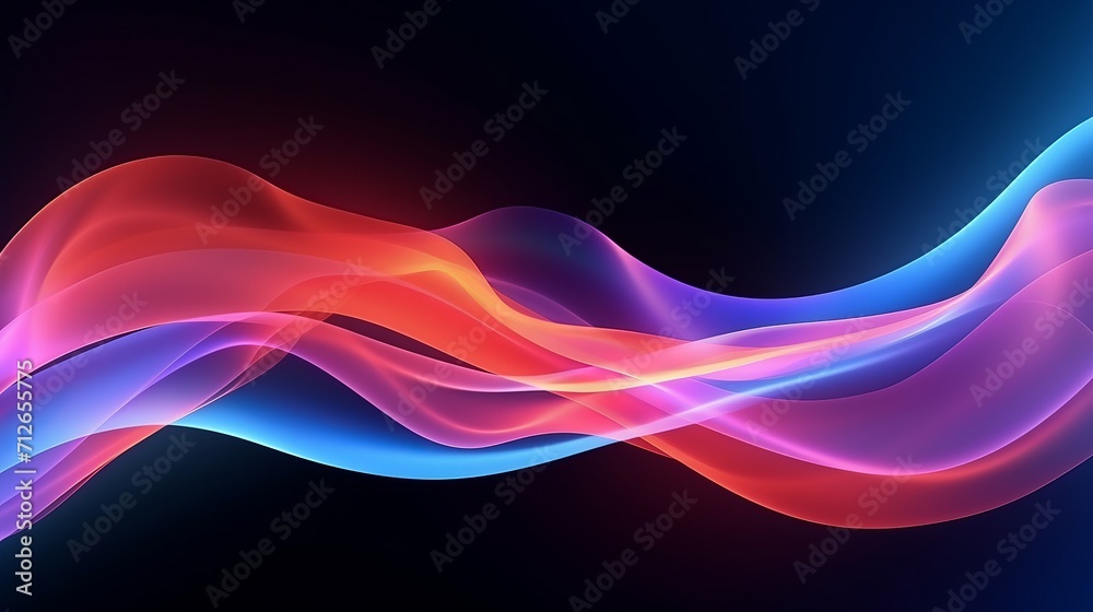 A neon wave background that is abstract and flowing A neon wave background that is abstract and flowing