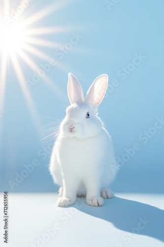 white rabbit standing