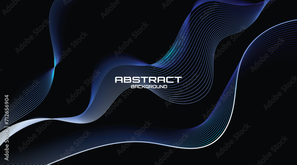 Flowing dot particles wave line pattern blue and purple gradient light ...