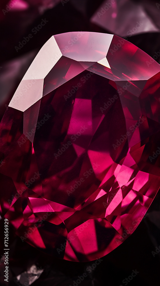 Close-up of a fine cut ruby gemstone Close-up of a fine cut ruby gemstone