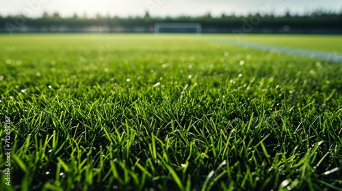 impressive and beautiful grass of a soccer field