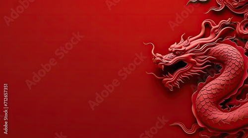 Celebrate Chinese New Year 2024 with a greeting card featuring a majestic golden dragon.