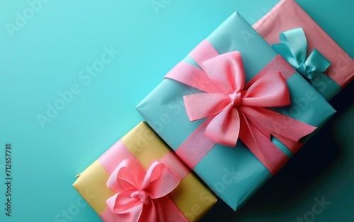 Colorful gift package with ribbon  concept for Mothers day