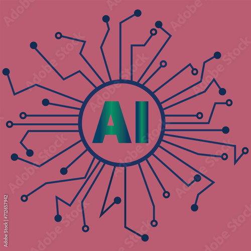 AI technology, Artificial Intelligence, AI processor chip Ai Symbol, Intelligence sign, innovation futuristic