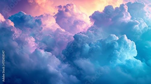 Beautiful Sky With Pink and Blue Clouds photo