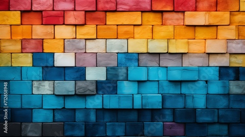 A full-frame picture of a wall that is multicolored.