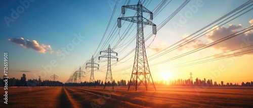 Torres electricas, red electrica en el campo