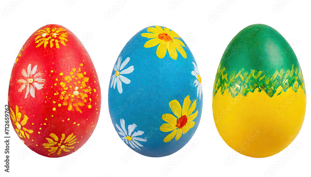 Easter eggs - isolated on transparent background