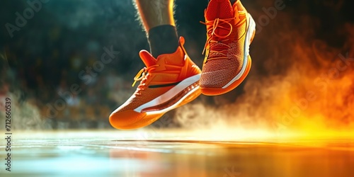 Basketball player running f...