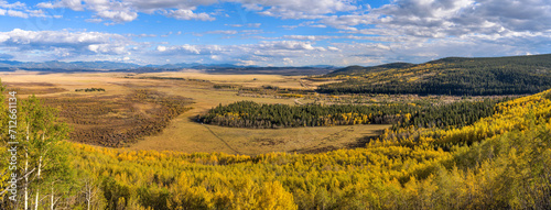 Autumn at South Park - A panoramic overview of South Park on a sunny Autumn evening, as seen from Boreas Pass Road, Como, Colorado, USA.